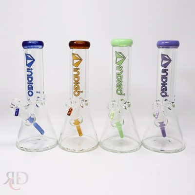 WATER PIPE INDIGO 9MM BEAKER WITH DOUBLE FIRE POLISH WP3035 1CT